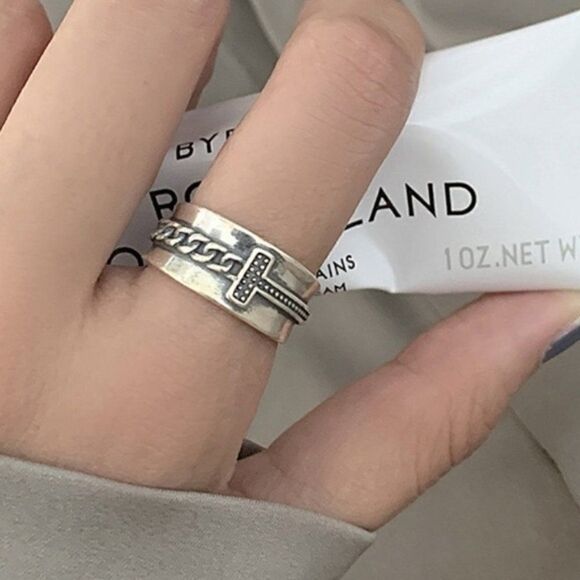 #36 TWO RINGS NEW Retro 925 Sterling Silver Cross Ring - Picture 2 of 9